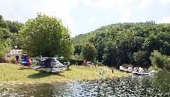 Camping La Romiguiere : Hydravion sur la plage   1